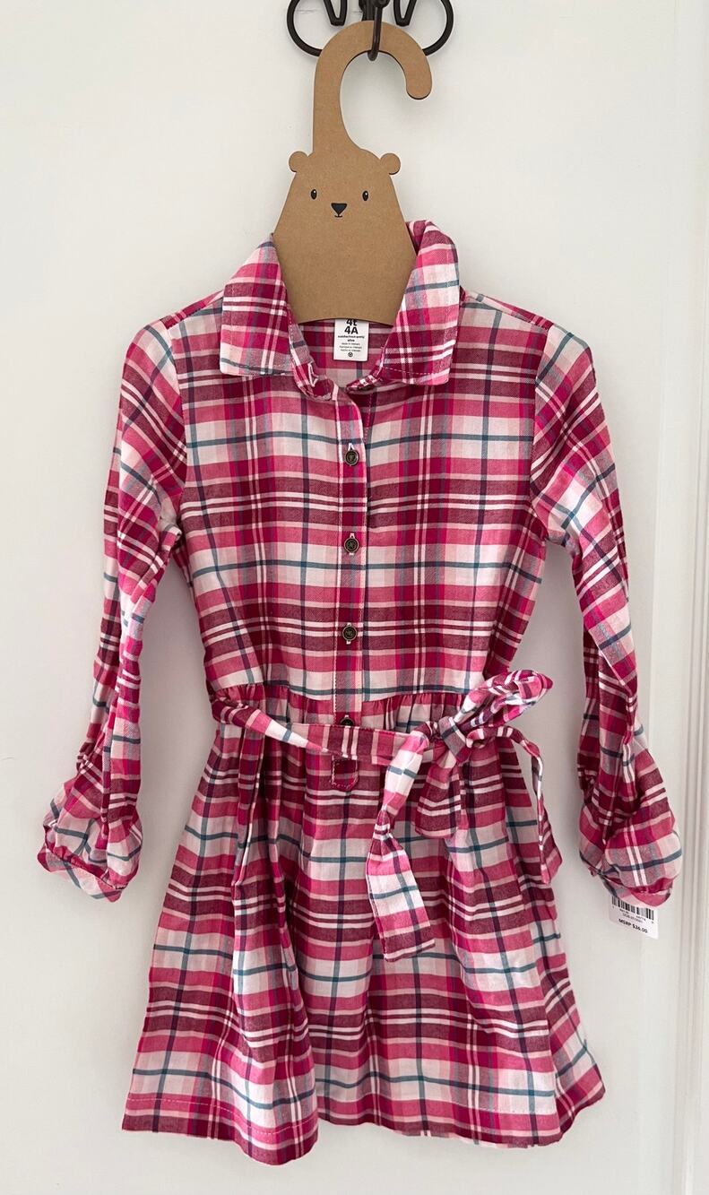 Carter's Plaid Pink Tunic Dress sz 4T